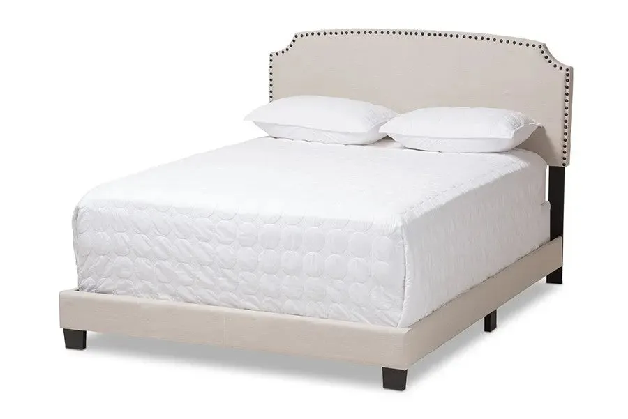 Odette Light Beige Fabric Upholstered Bed (Full)