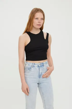 Ofelia Neia Tank Crop Top - Black