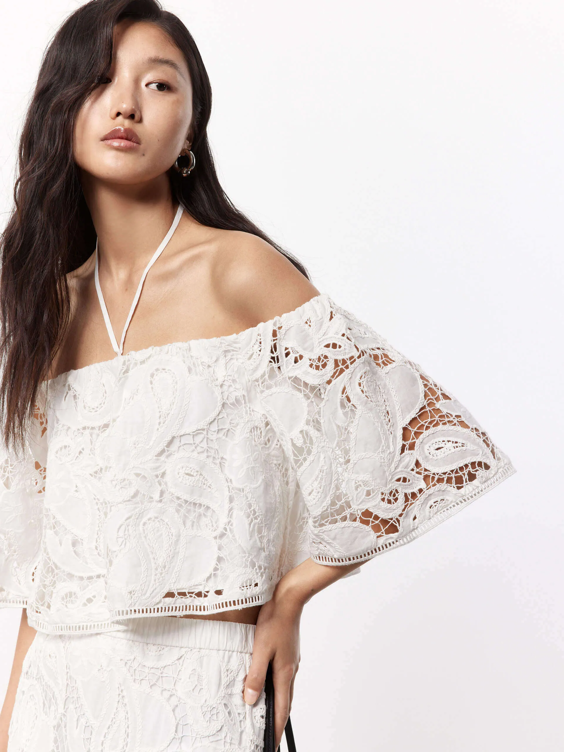 Off Shoulder Lace Blouse