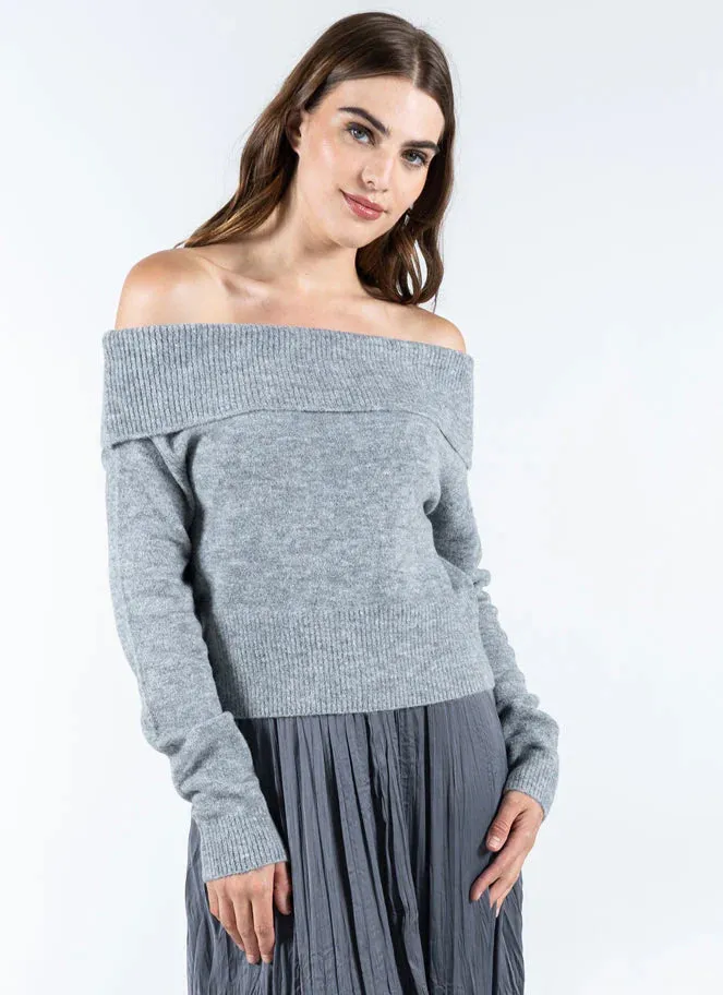 Off Shoulder Light Weight Sweater