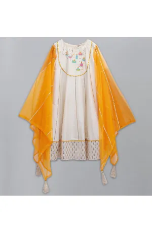 Off White Diya Embroidered Anarkali