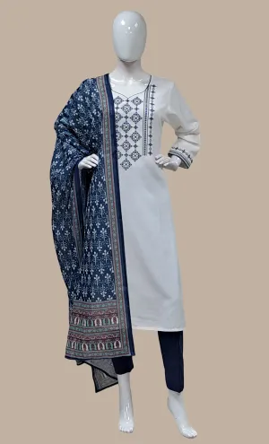 Off White Embroidered Salwar