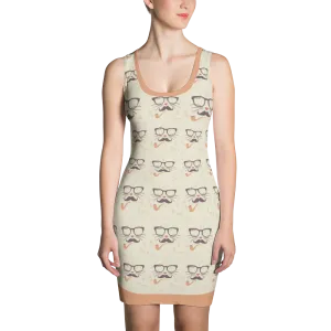 Off-White Hipster Print Bodycon Dress