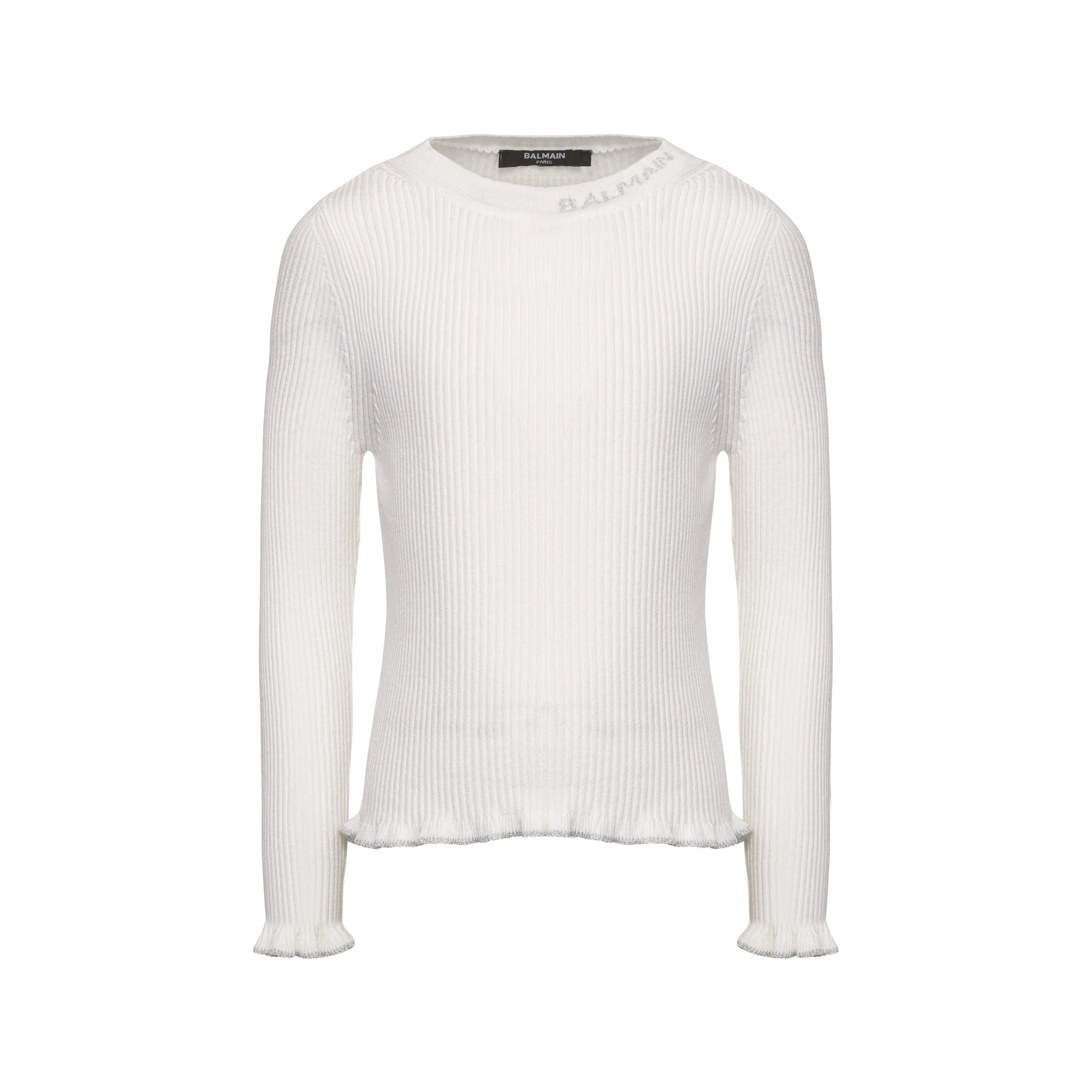 Off White Knit Ribbed Top