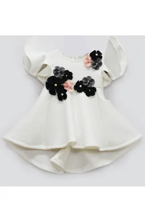 Off white lycra flowers dress