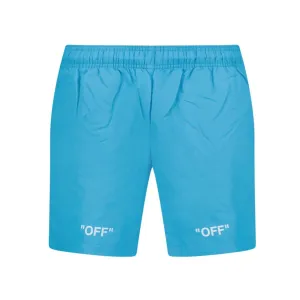 OFF-WHITE "OFF" WRITING DESIGN SWIM SHORTS BLUE