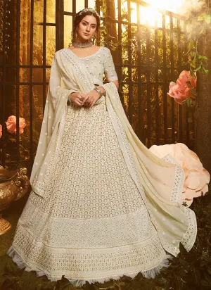 Off White Wedding Lehenga Choli Set