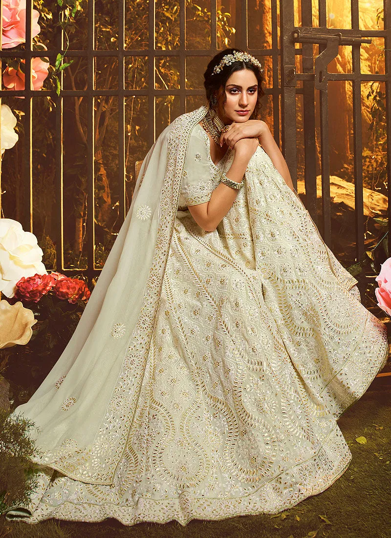 Off White Wedding Lehenga Choli