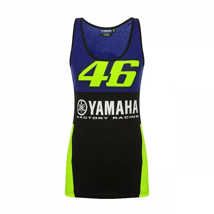 Official VR46 Womens Yamaha Racing Tank Top - Blue / Black