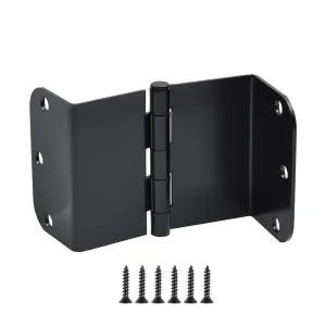 Offset Swing Clear Door Hinge, Matte Black 3-1/2" with 5/8" Radius Corners