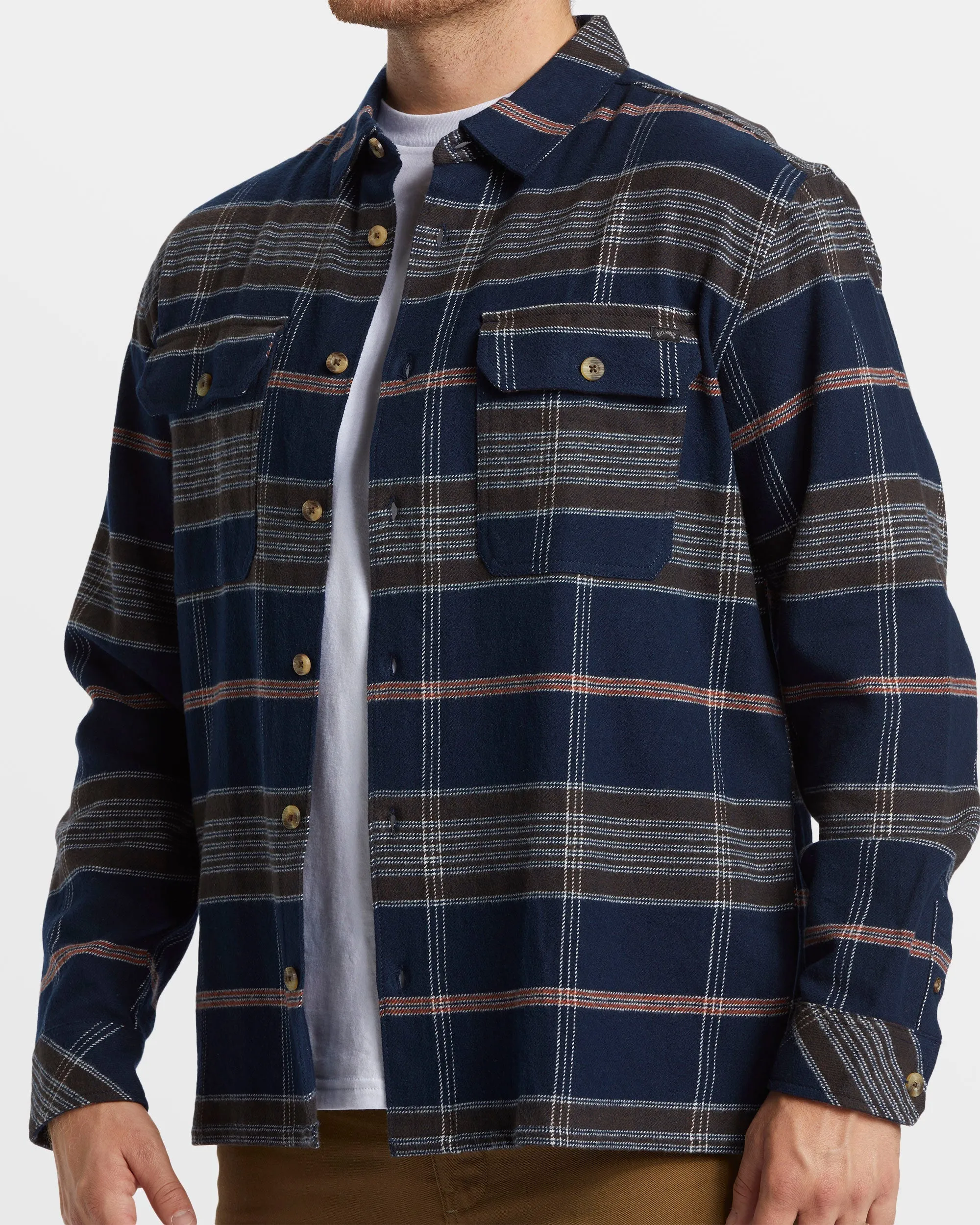 Offshore Long Sleeve Flannel Shirt - Navy