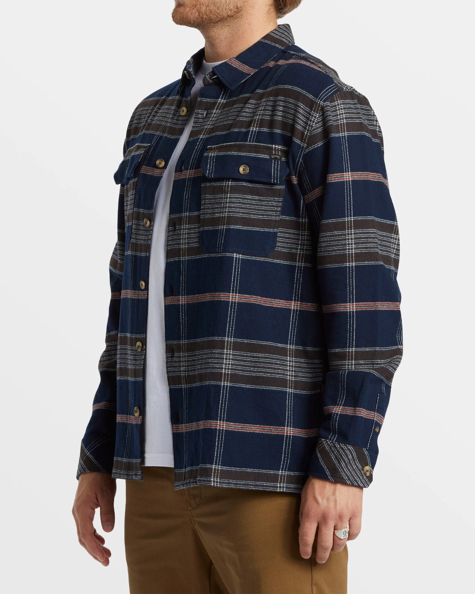 Offshore Long Sleeve Flannel Shirt - Navy