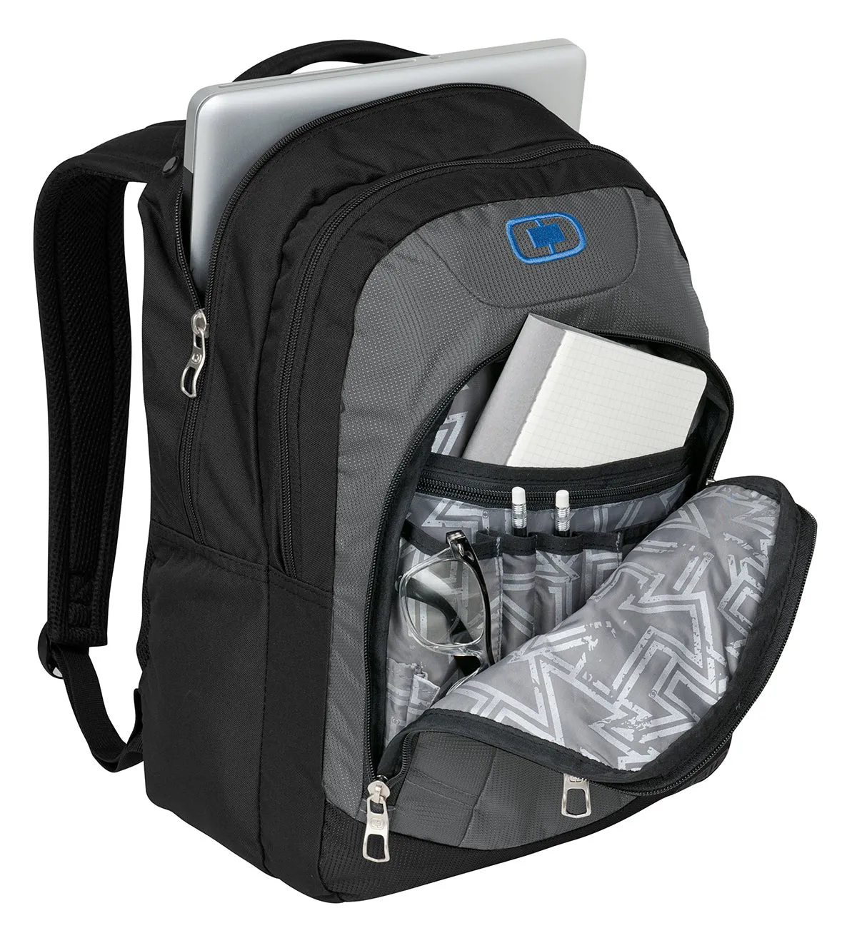 OGIO Colton Customzied Backpacks, Diesel Grey/Electric Blue