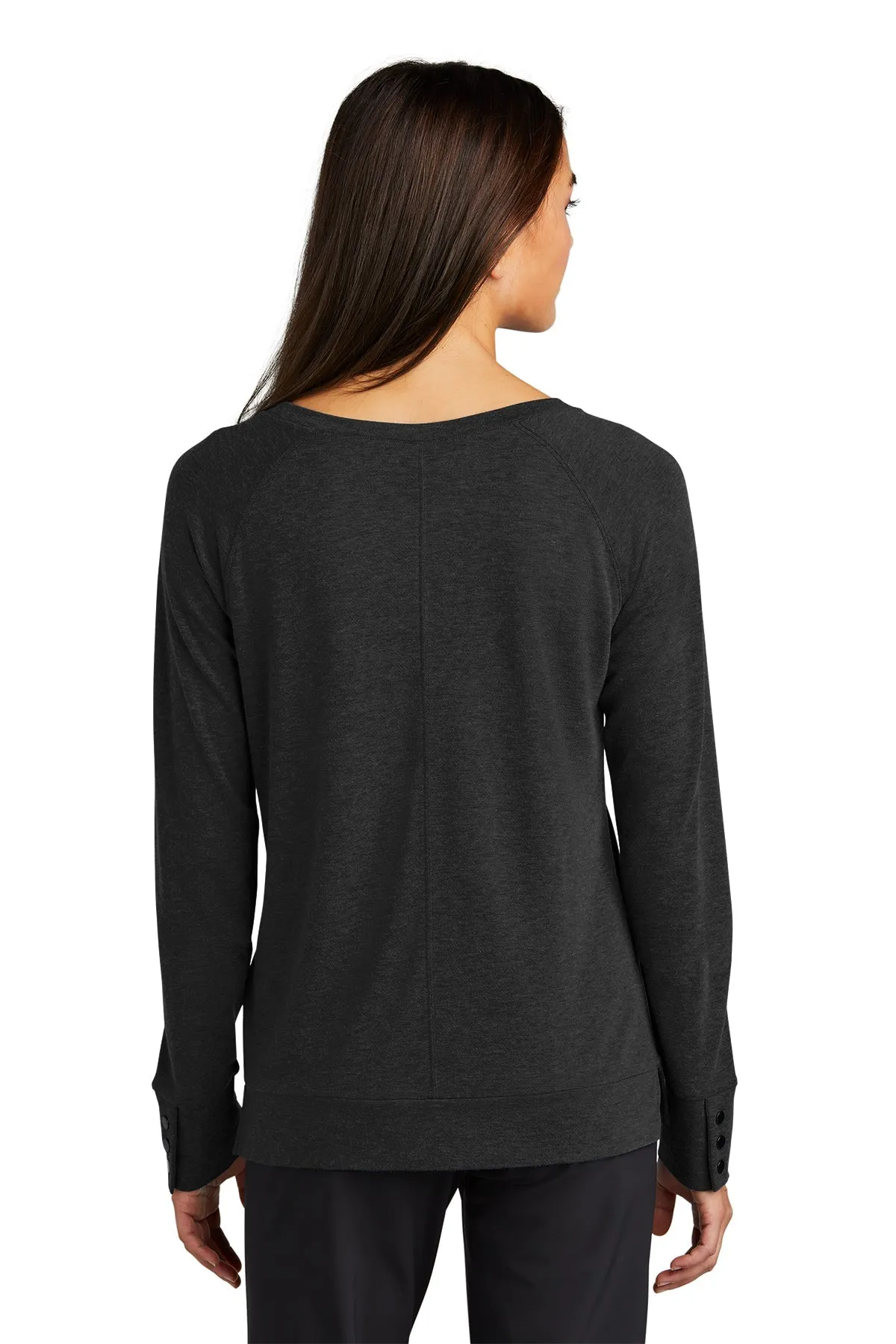 OGIO Ladies Command Long Sleeve Scoop Neck Tees, Blacktop