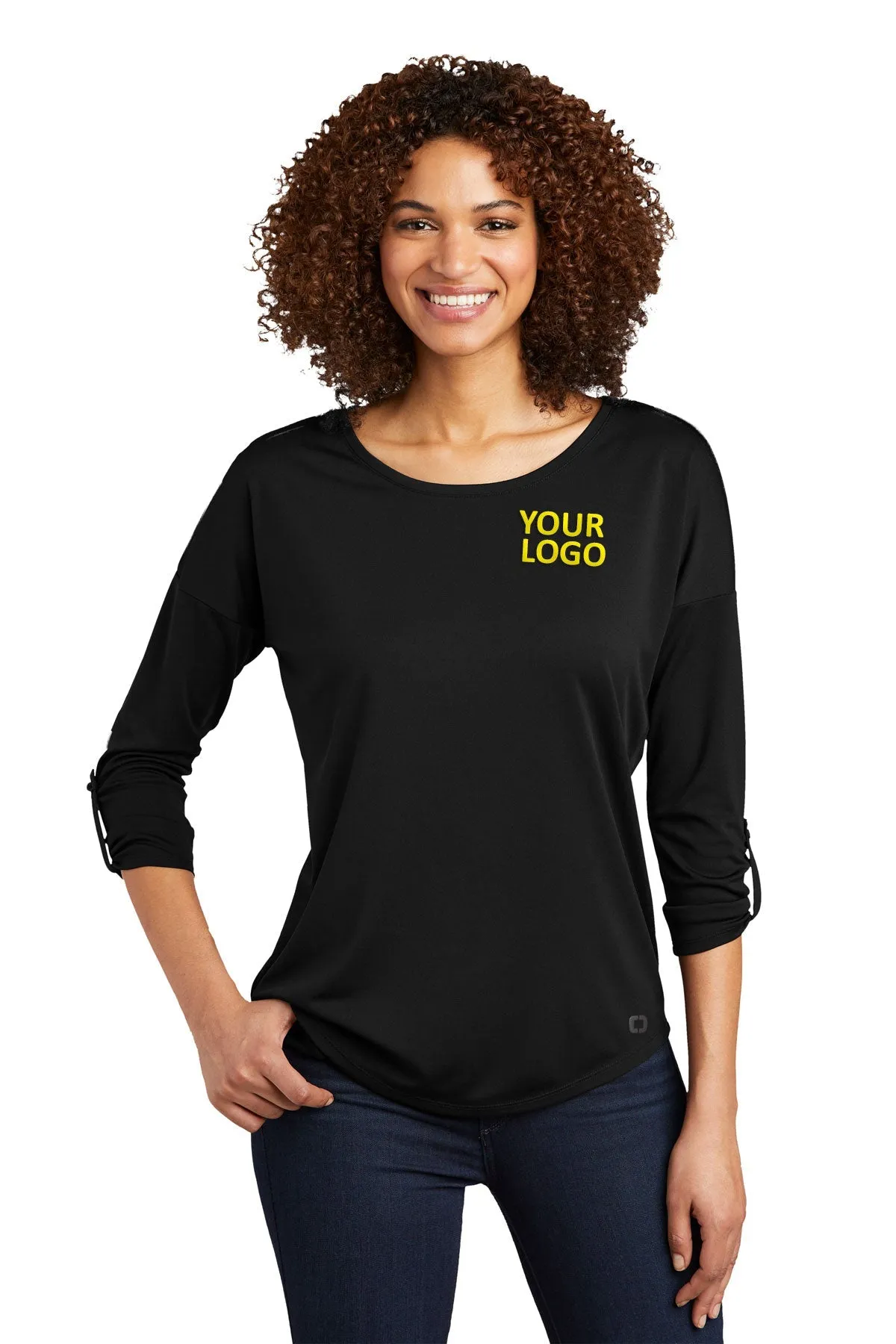 OGIO Ladies Gravitate Custom Scoop Neck T-Shirts, Blacktop