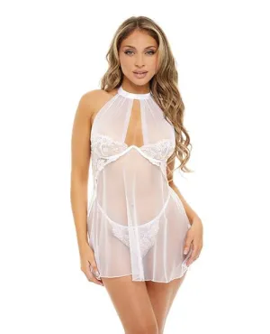 Oh La La Cheri Lia Underwire Floral White Babydoll