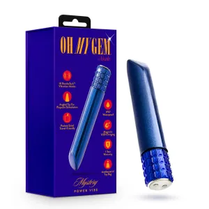 Oh My Gem | Mystery 5 Inch Pocket-Sized Power Vibrator With Tapered Tip & Sapphire Gem Base – In Blue