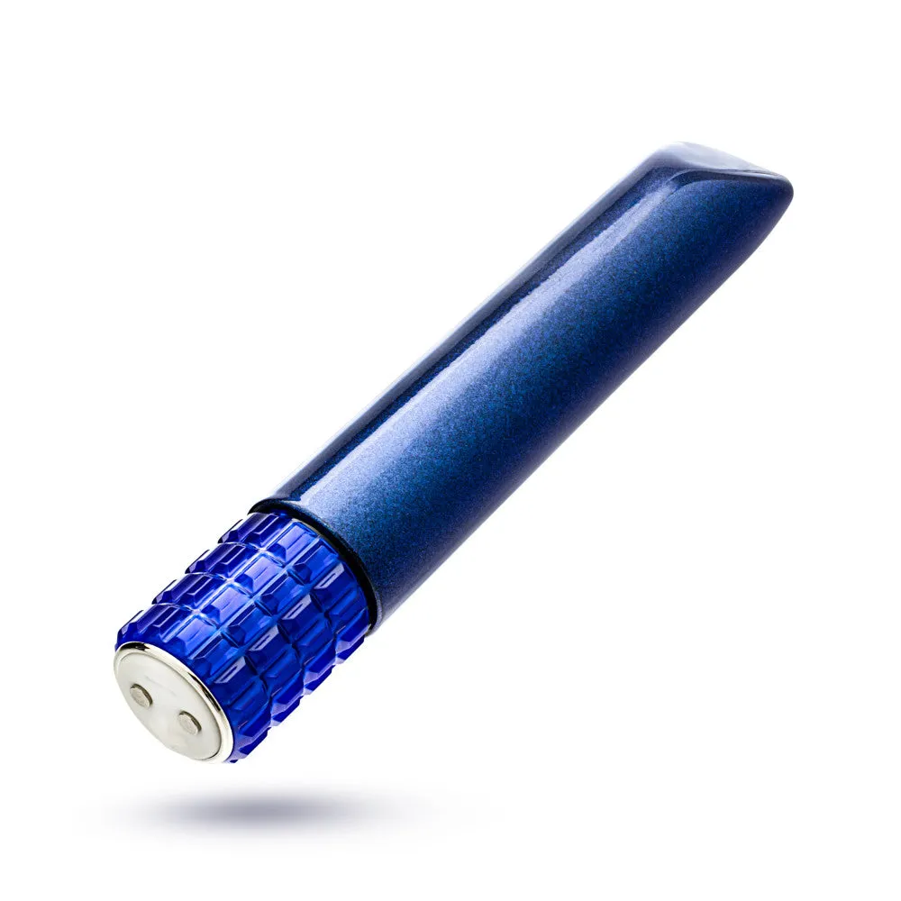 Oh My Gem | Mystery 5 Inch Pocket-Sized Power Vibrator With Tapered Tip & Sapphire Gem Base – In Blue