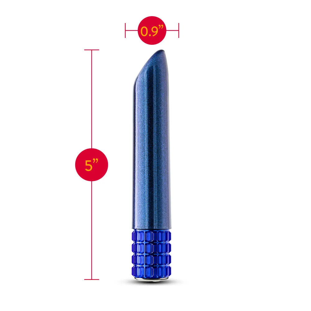 Oh My Gem | Mystery 5 Inch Pocket-Sized Power Vibrator With Tapered Tip & Sapphire Gem Base – In Blue