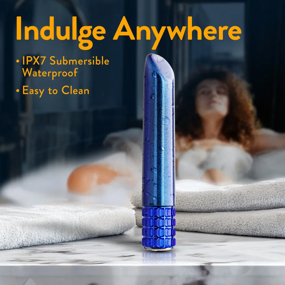 Oh My Gem | Mystery 5 Inch Pocket-Sized Power Vibrator With Tapered Tip & Sapphire Gem Base – In Blue