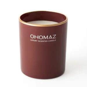 OHOMAZ Enchanted Garden Scented Candle | Majestic Maroon with Gold Rim | 400 gram | Romentic Date Night & Reading Book | Dark Red Rose   Mimosa | Premium Soy Wax | Burn Upto 35 Hrs | Pack of 1