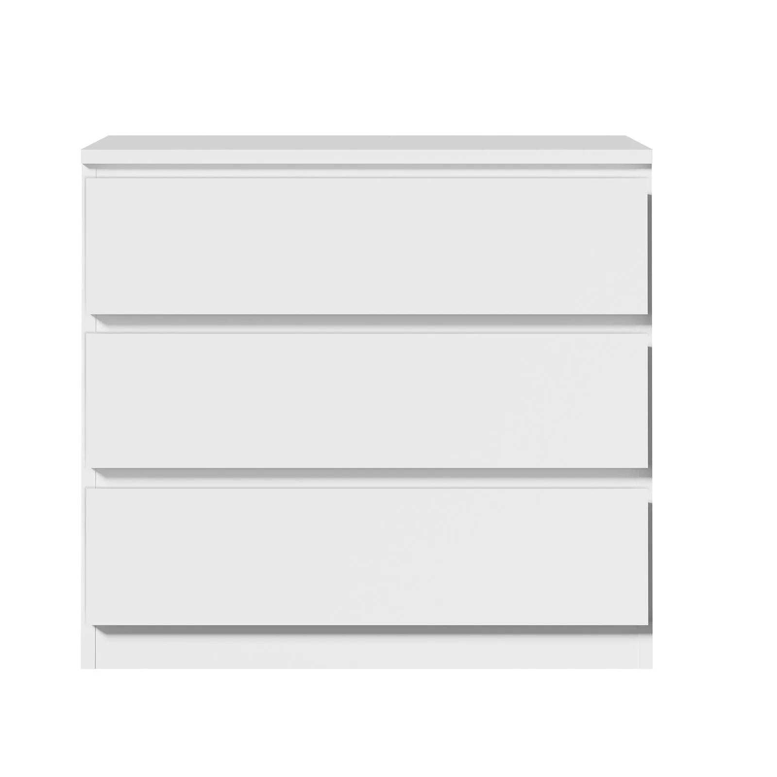 Oikiture 3 Chest of Drawers Lowboy Dresser Table Storage Cabinet Bedroom White