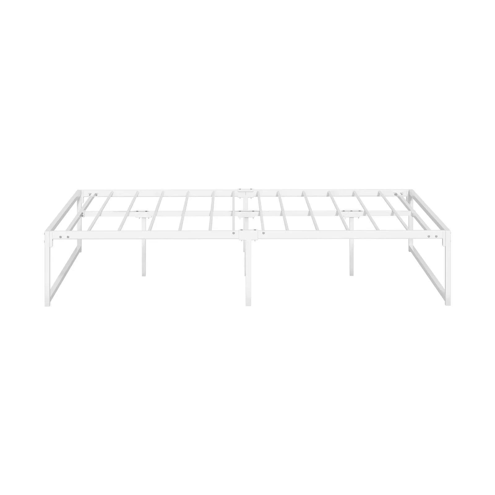 Oikiture Metal Bed Frame Queen Size Beds Base Platform White