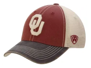 Oklahoma Sooners Top of the World Red Gray Offroad Adjustable Snapback Hat Cap