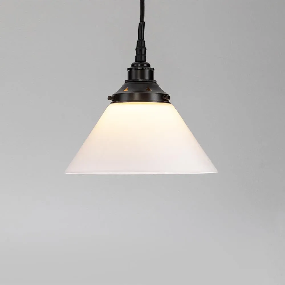 Old School Electric Conical opal glass bathroom pendant light - E27