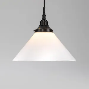 Old School Electric Conical opal glass bathroom pendant light - E27