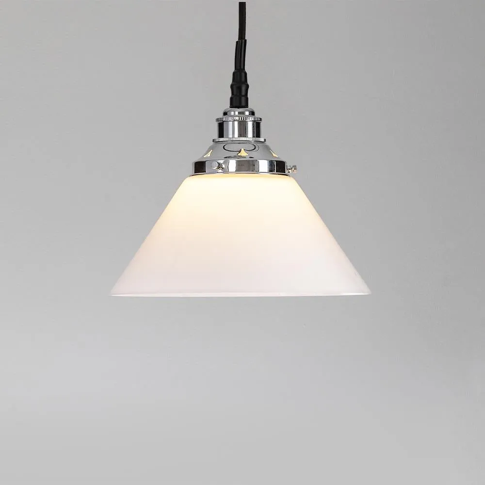 Old School Electric Conical opal glass bathroom pendant light - E27