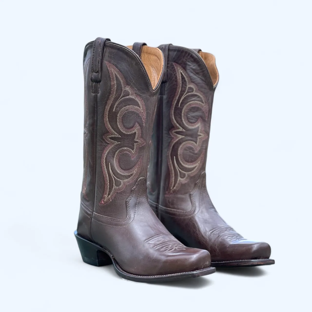 OLD WEST CHOCOLATE BROWN WOMENS SQUARE TOE 18137