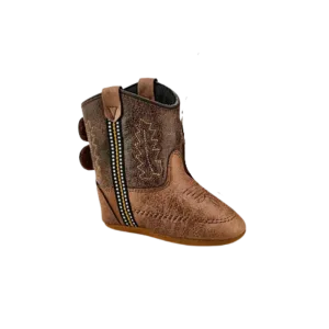 Old West Kid's Faux Leather Western Cowboy Brown Boots