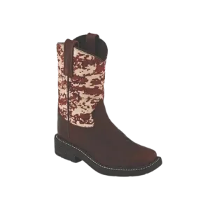 Old West Toddlers Digital Camo Work Dark Brown Boot.