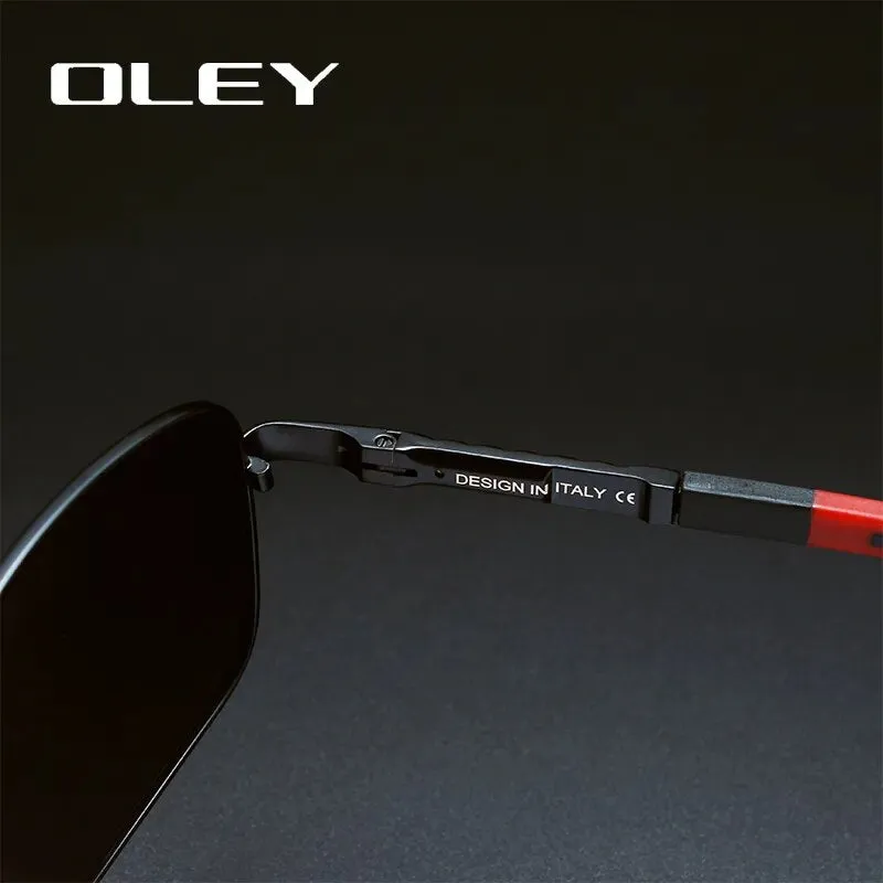 Oley Men's Full Rim Oval Aluminum Magnesium Polarized Sunglasses Y8724