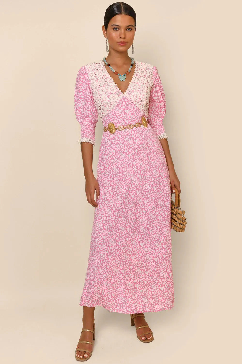 OLGA DRESS - LILY TRAIL PINK