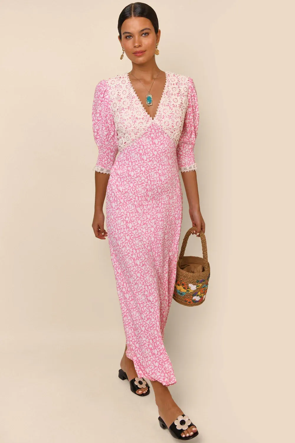 OLGA DRESS - LILY TRAIL PINK