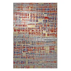 Olimpia Collection Blue Red and Beige Area Rug