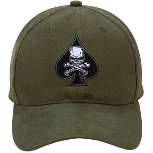 Olive Drab - Military Adjustable Cap with Army Death Spade Emblem