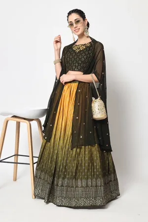 Olive Green Color Exclusive Designer Lehenga Choli Collection