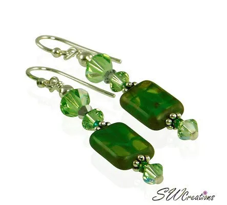 Olive Green Czech Window Bracelet Set