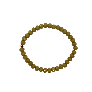 Olive Green Faceted Rondelle 6mm Bracelet