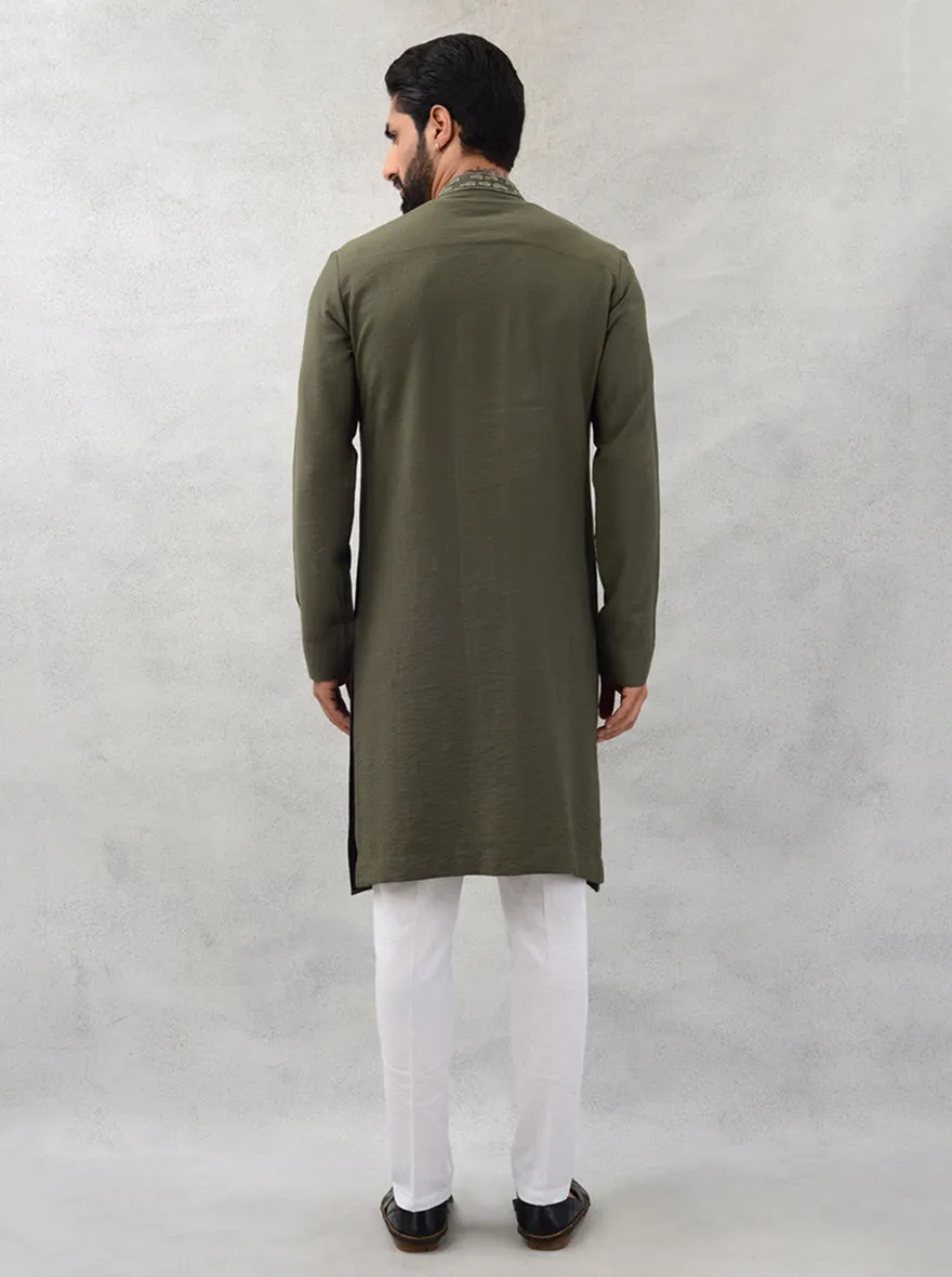 Olive Green Kurta Pajama | TULA