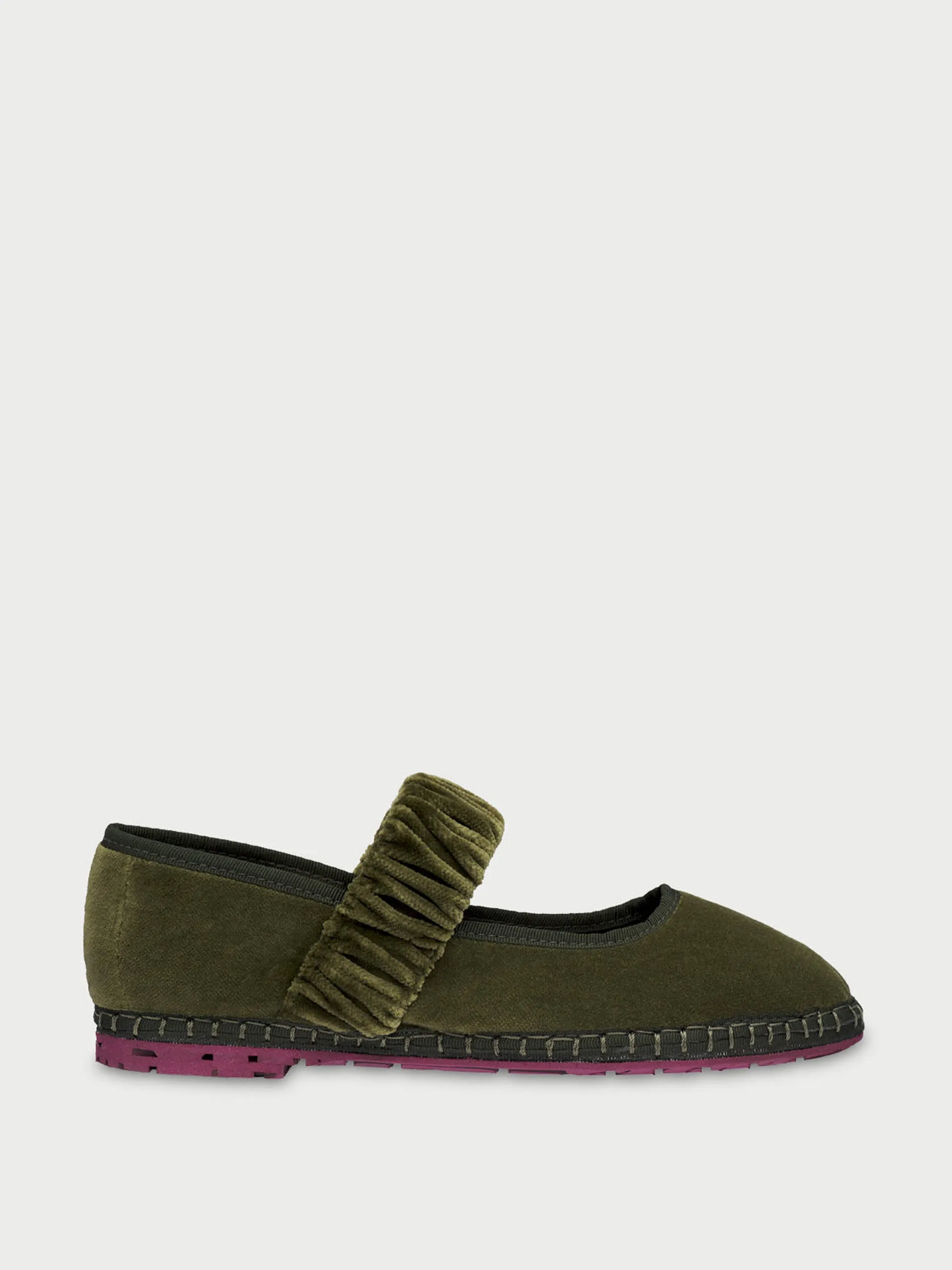 Olive green Mafalda jade flats