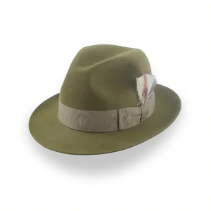 Olive Green Medium Brim Trilby Fedora in Fur Felt | The Phoenix