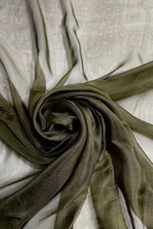 Olive Green Silk Chiffon