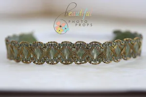 Olive Green Victorian Halo Headband