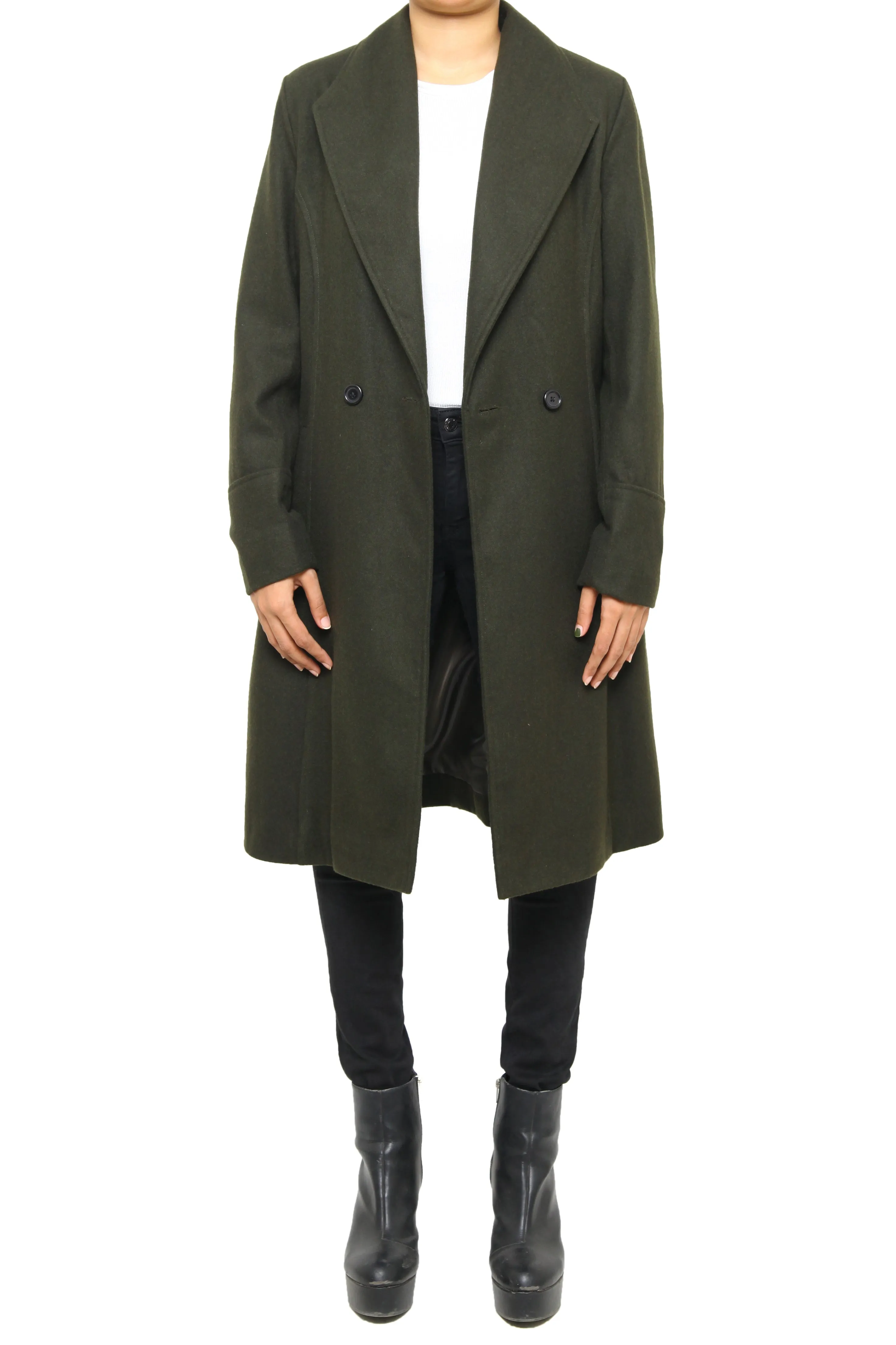 Olive-Green women’s Wool-Blend Coat