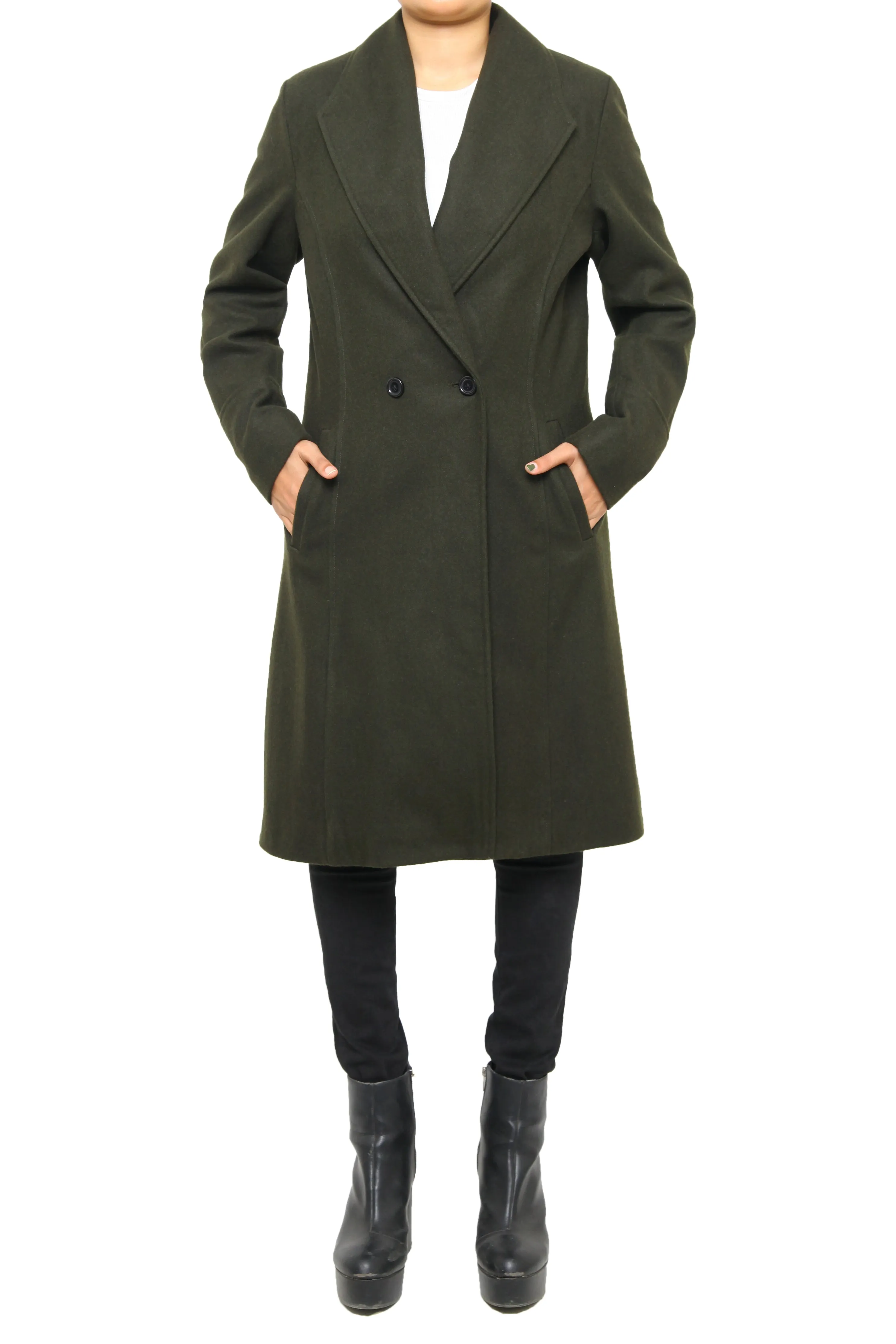 Olive-Green women’s Wool-Blend Coat