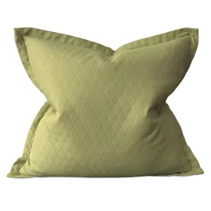 Olive Green Woven Geometric Euro Sham 26x26